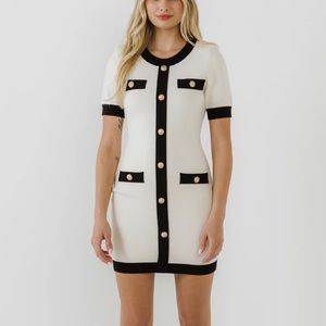 Endless Rose new with tags short knit dress with contrast ribbing